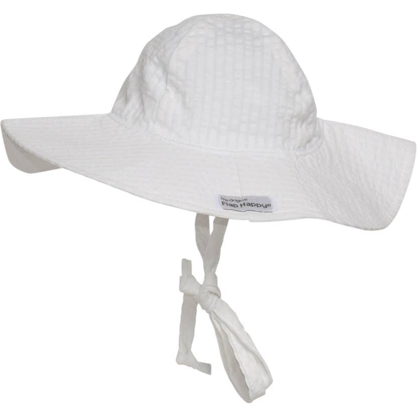 Vanilla Stripe Seersucker UPF 50+ Floppy Hat