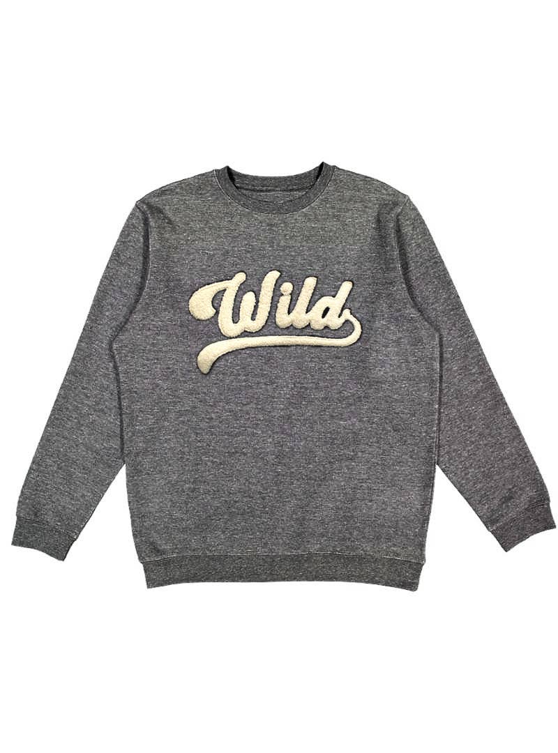 Wild Varsity Chenille Gray Pullover Sweatshirt Adult