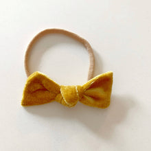 Load image into Gallery viewer, Velvet Bow on Nylon Band - Gold
