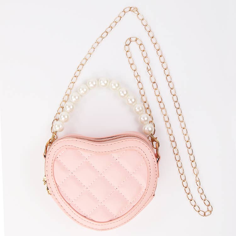 Quilted Heart Purse: Pink