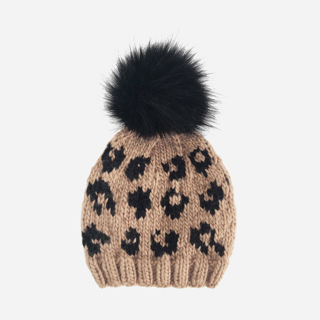 Cheetah Hat | Acrylic Hand Knit Kids & Baby Hat