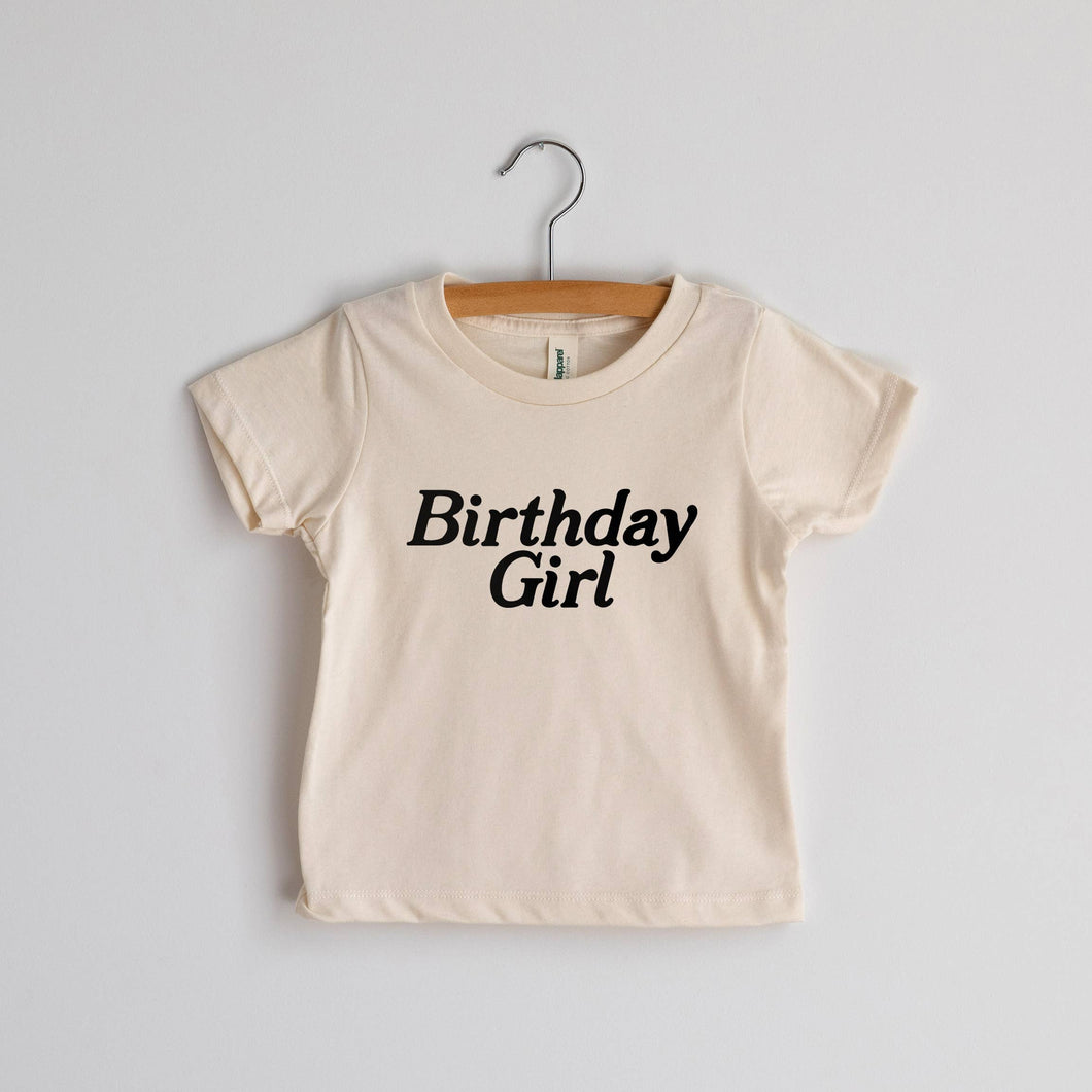 Birthday Girl Baby & Kids Tee • Cream Organic Cotton Shirt