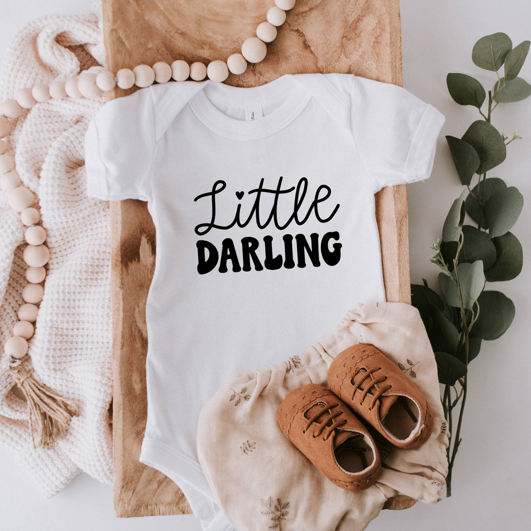 Little Darling Cursive | Girls | Baby Girl | Baby Onesie
