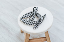 Load image into Gallery viewer, Baby Bow Headband - Black &amp; White Gingham
