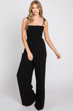 Load image into Gallery viewer, Solid Linen Smocked Jumpsuit
