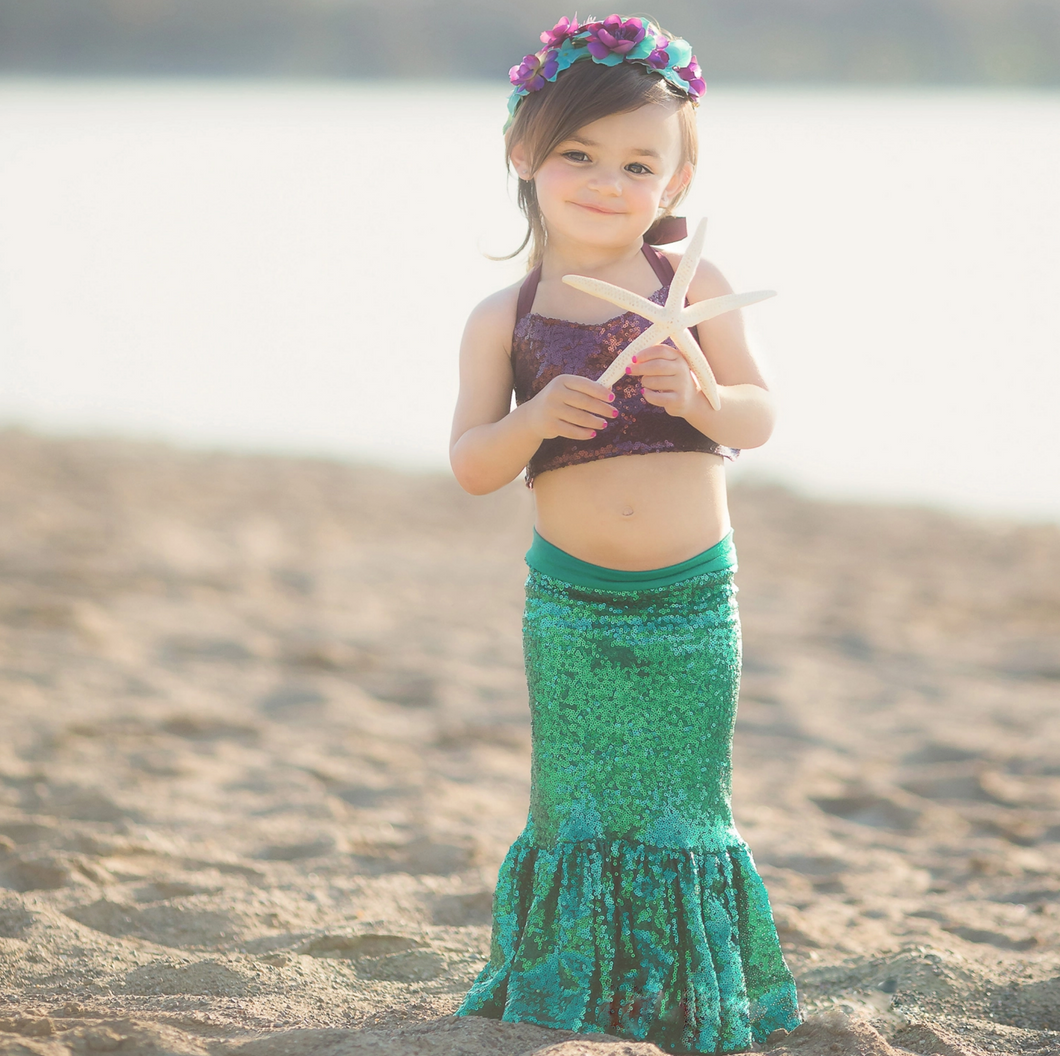 Aqua Sequin Mermaid Skirt