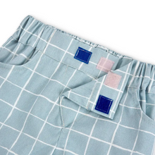 Load image into Gallery viewer, Close-Me Shorts Recycled &amp; Organic Cotton Blue Checkers
