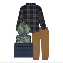 Load image into Gallery viewer, 3-Piece Puffer Vest Set - Camo
