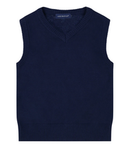 Load image into Gallery viewer, Boys Navy Holiday Sweater Vest and Pants Set
