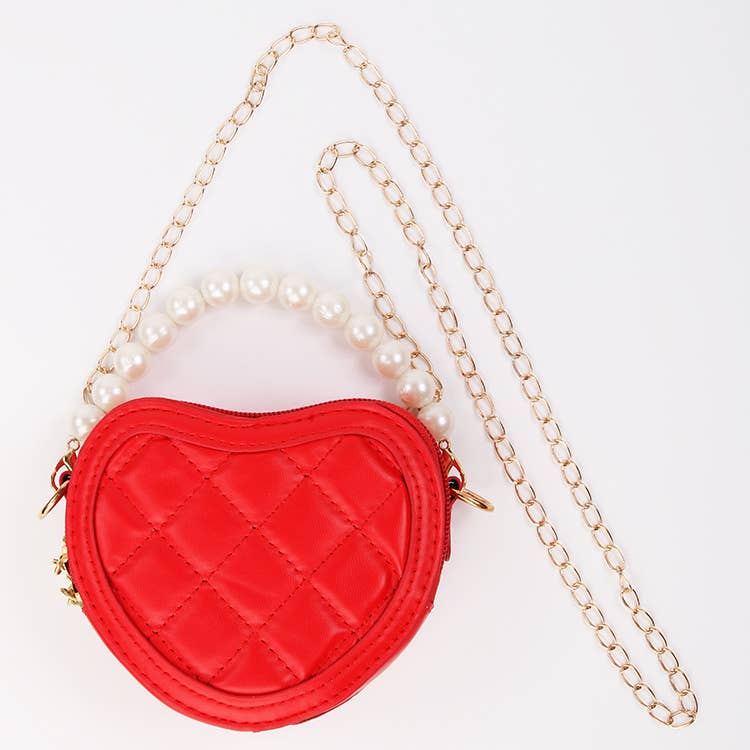 Quilted Heart Purse: Red