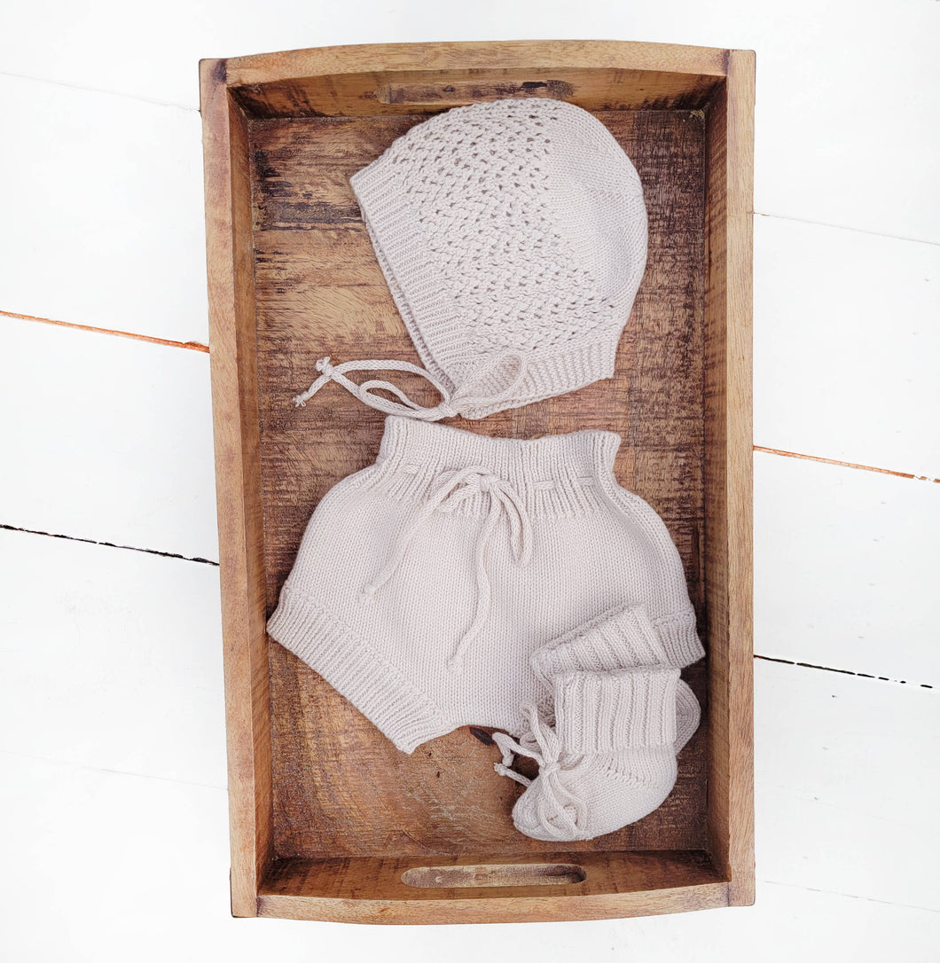 Tan Knitted Baby Bloomer