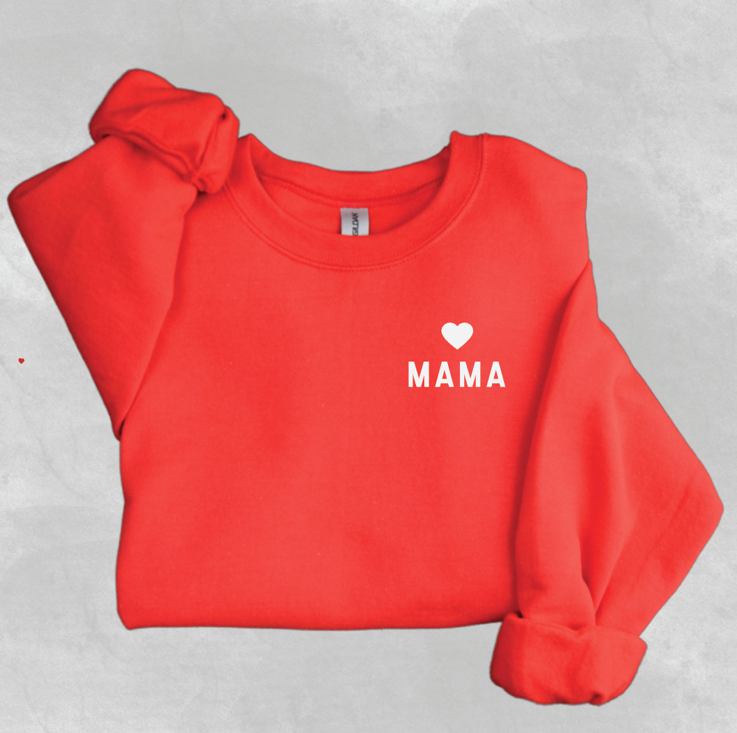 Mama / Heart Pocket Style Pullover