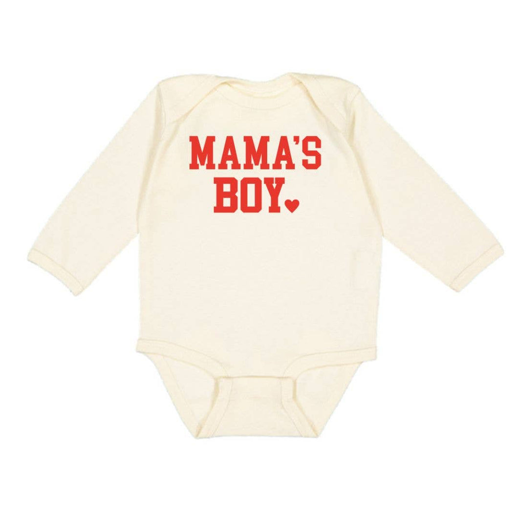 Mama's Boy Valentine's Day Long Sleeve Baby Bodysuit: 00-3M