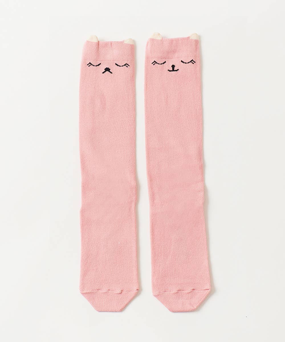 Happy Sad Knee-high Socks - Pink