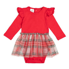Load image into Gallery viewer, Christmas Plaid Long Sleeve Tutu Bodysuit - Holiday Baby
