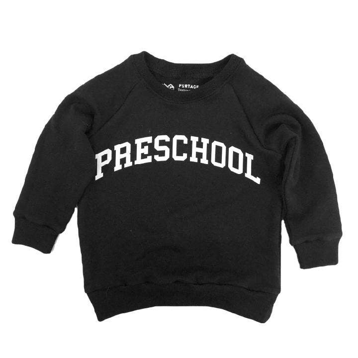 Preschool Terry Bamboo + Cotton Sweatshirt in Black