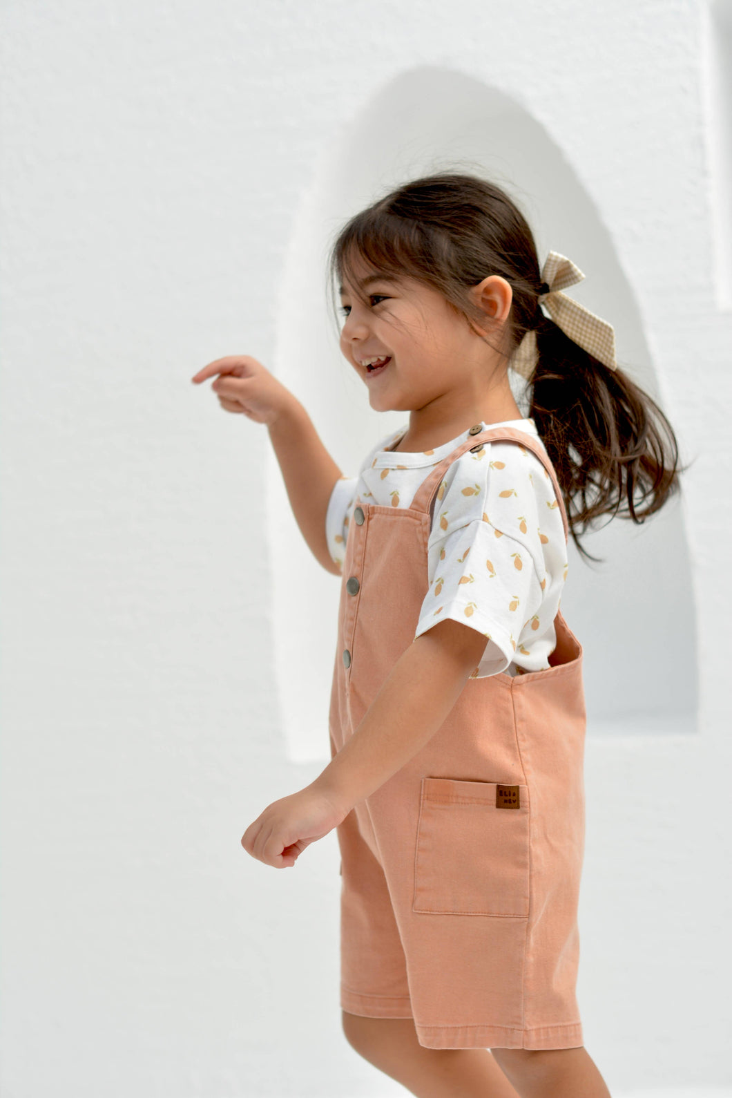 Baby/Kids summer overalls 100% cotton - Peach