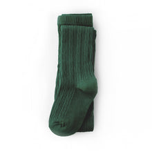 Load image into Gallery viewer, Cable Knit Tights- Forest Green
